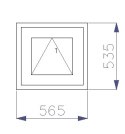 OKNO PCV 565 x 535 UCHYLNE BIAŁE - SZYBA MAT