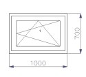 OKNO PCV 1000 x 700 RU 2 x ZŁOTY DĄB