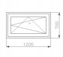 OKNO PCV 1200 x 700 RU 1 x ZŁOTY DĄB