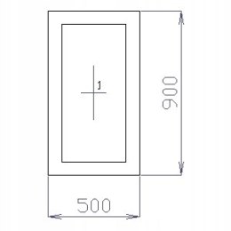 OKNO PCV 50 X 90 / 500 x 900 FIX 2 X ANTRACYT