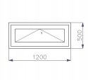 OKNO PCV 1200 x 500 UCHYLNE 1x ZŁOTY DĄB