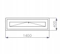 OKNO PCV 1400 x 400 UCHYLNE 1 X CIEMNY DĄB