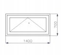 OKNO PCV 1400 x 700 UCHYLNE 1 X CIEMNY DĄB