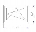 OKNO PCV 1100 x 800 RU 1 x ANTRACYT ZEWNĘTRZNY