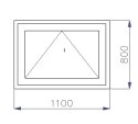 OKNO PCV 1100 x 800 UCHYLNE 1x ZŁOTY DĄB