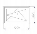 OKNO PCV 1200 x 800 RU MAHOŃ ZEWNĘTRZNY