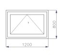 OKNO PCV 1200 x 800 UCHYLNE 1xCIEMNY DĄB