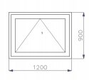 OKNO PCV 1200 x 900mm UCHYLNE 1x MAHOŃ ZEWNĘTRZNY