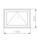 OKNO PCV 1165 x 835 UCHYLNE 1 x CIEMNY DĄB