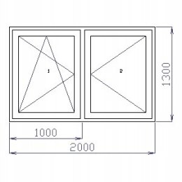 OKNO PCV 200 x 130 / 2000 x 1300 RU/R BIAŁE