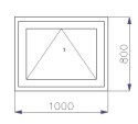 OKNO PCV 1000 x 800 UCHYLNE 2 x ZŁOTY DĄB