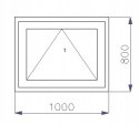 OKNO PCV 1100 x 800mm UCHYLNE 1x MAHOŃ ZEWNĘTRZNY