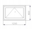 OKNO PCV 1200 x 800mm UCHYLNE 1x MAHOŃ ZEWNĘTRZNY