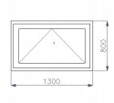 OKNO PCV 1300 x 800mm UCHYLNE 1x MAHOŃ ZEWNĘTRZNY