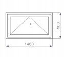 OKNO PCV 1400 x 800mm UCHYLNE 1x MAHOŃ ZEWNĘTRZNY