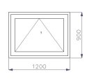 OKNO PCV 1200 x 900 UCHYLNE 1x ZŁOTY DĄB