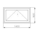 OKNO PCV 1400 x 800 UCHYLNE 1x ZŁOTY DĄB