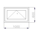 OKNO PCV 1000x600mm UCHYLNE 1x MAHOŃ ZEWNĘTRZNY