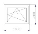 OKNO PCV 1000 x 800 RU 1 x ZŁOTY DĄB