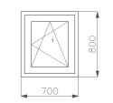 OKNO PCV 700 x 800 RU 1 x ZŁOTY DĄB