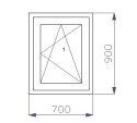 OKNO PCV 700 x 900 RU 1 x ZŁOTY DĄB