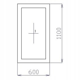 OKNO PCV 60 X 110 / 600 x 1100 FIX 2 X ANTRACYT