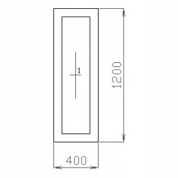 OKNO PCV 40 X 120 / 400 x 1200 FIX 2 X ANTRACYT