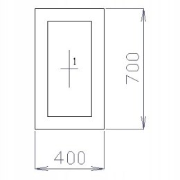 OKNO PCV 40 X 70 / 400 x 700 mm FIX 2 X ANTRACYT