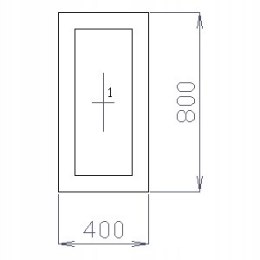 OKNO PCV 40 X 80 / 400 x 800 mm FIX 2 X ANTRACYT