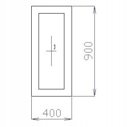 OKNO PCV 40 X 90 / 400 x 900 mm FIX 2 X ANTRACYT