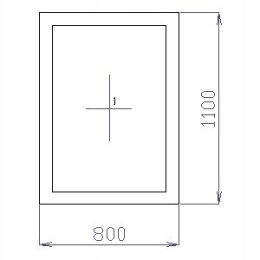 OKNO PCV 80 X 110 / 800 x 1100 FIX 2 X ANTRACYT