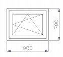 OKNO PCV 900 x 700 RU ZEWN. ZŁ. DĄB 3 SZYBY