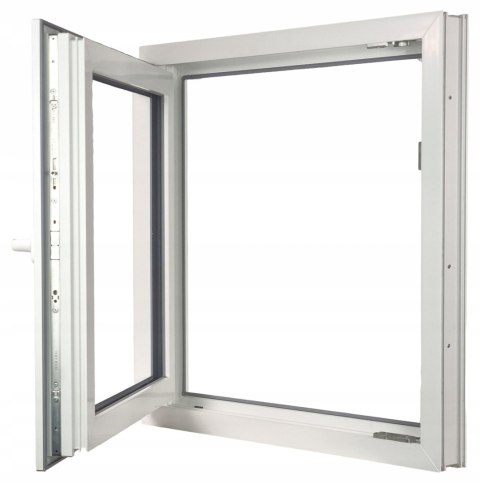 ALUCON OKNO PCV 60x70 / 600x700 mm Białe RU Lewe 2 Szyby 58mm