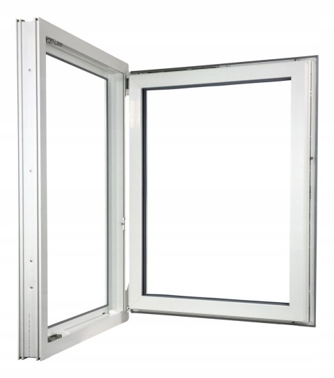 ALUCON OKNO PCV 60x80 / 600x800 mm Białe RU Prawe 2 Szyby 58mm