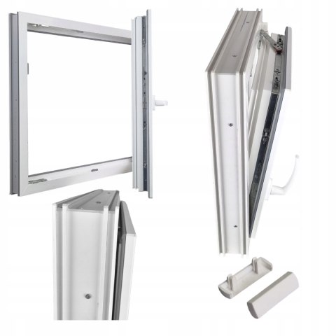ALUCON OKNO PCV 60x80 / 600x800 mm Białe RU Prawe 2 Szyby 58mm