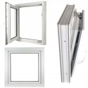 ALUCON OKNO PCV 70x70 / 700x700 mm Białe RU Lewe 2 Szyby 70mm