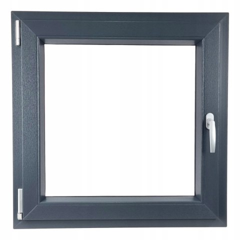 ALUCON OKNO PCV 1000 x 1000 mm / 100x100 cm Dwustronny Antracyt Lewe