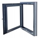 ALUCON OKNO PCV 1000 x 1000 mm / 100x100 cm Dwustronny Antracyt Lewe
