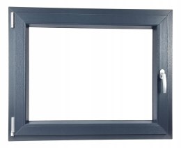 ALUCON OKNO PCV 1000 x 500 mm / 100x50 cm Dwustronny Antracyt Lewe