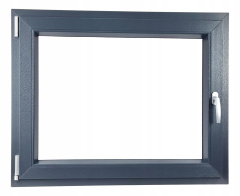 ALUCON OKNO PCV 1100 x 800 mm / 110x80 cm Dwustronny Antracyt Lewe