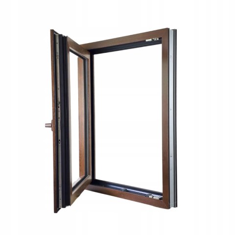 ALUCON OKNO PCV 800 x 1200 mm / 80x120 cm Dwustronny Orzech Lewe
