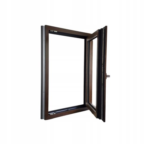 ALUCON OKNO PCV 900 x 1200 mm / 90x120 cm Dwustronny Orzech Prawe