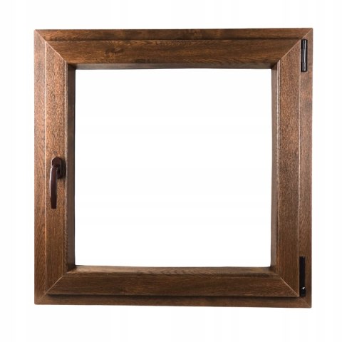 ALUCON OKNO PCV 900 x 900 mm / 90x90 cm Dwustronny Orzech Prawe