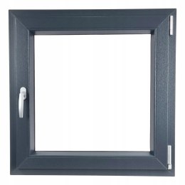 ALUCON OKNO PCV 1000 x 1000 mm / 100x100 cm Dwustronny Antracyt Prawe
