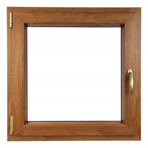 ALUCON OKNO PCV 1000 x 1000 mm / 100x100 cm Dwustronny Złoty Dąb Lewe