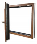 ALUCON OKNO PCV 1100 x 600 mm / 110x60 cm Dwustronny Złoty Dąb Lewe