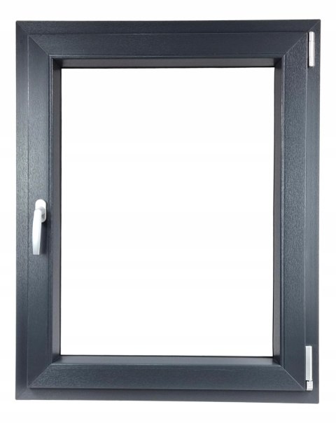 ALUCON OKNO PCV 800 x 900 mm / 80x90 cm Dwustronny Antracyt Prawe