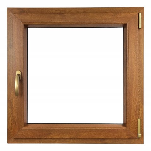 ALUCON OKNO PCV 1000 x 1000 mm / 100x100 cm Dwustronny Złoty Dąb Prawe