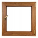 ALUCON OKNO PCV 1000 x 1000 mm / 100x100 cm Dwustronny Złoty Dąb Prawe