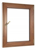 ALUCON OKNO PCV 600 x 1300 mm / 60x130 cm Dwustronny Złoty Dąb Prawe